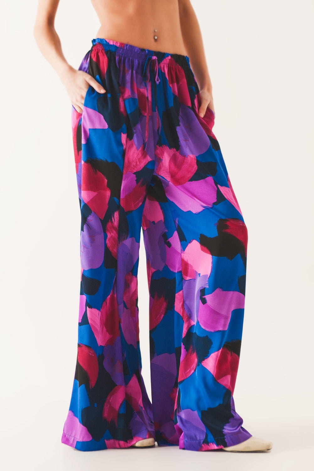 Purple Flower Palazzo shops Pants