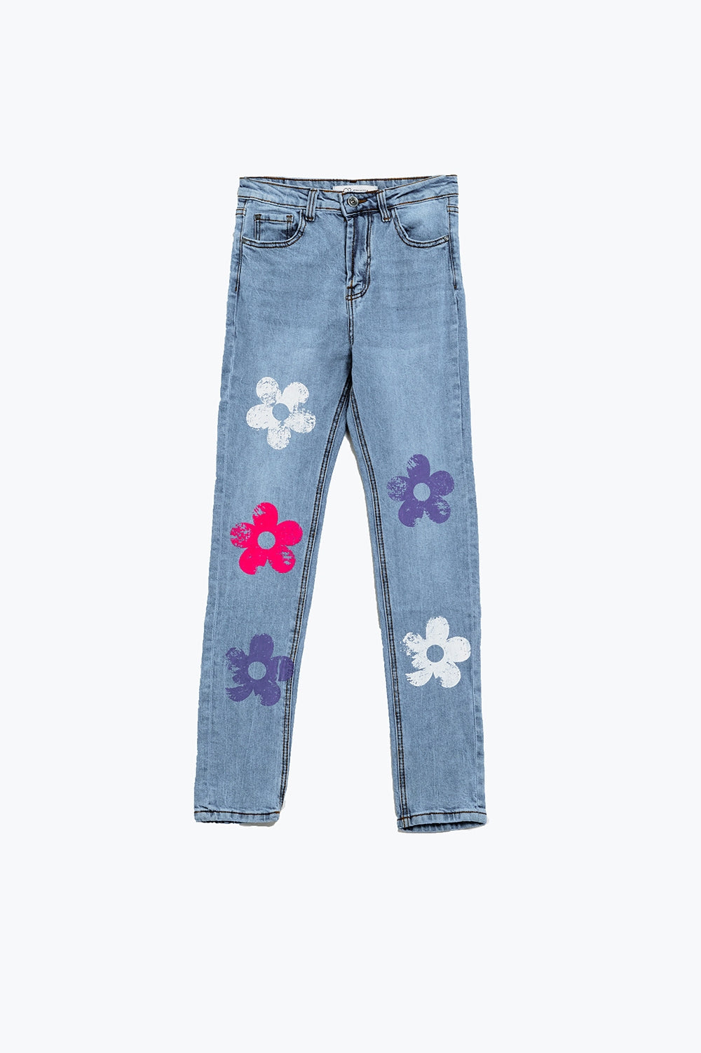 5 Pocket Jeans skinny With Flower Detail Q2 Jeans BoutiqueLua