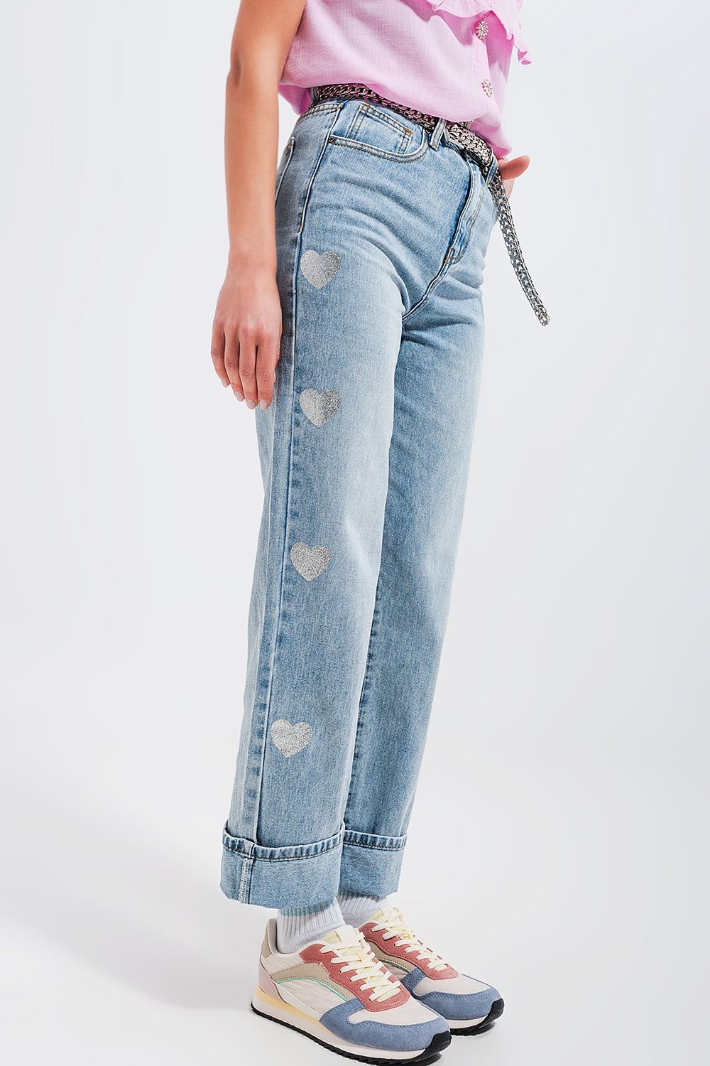 90s jean in heart print Q2 Jeans BoutiqueLua