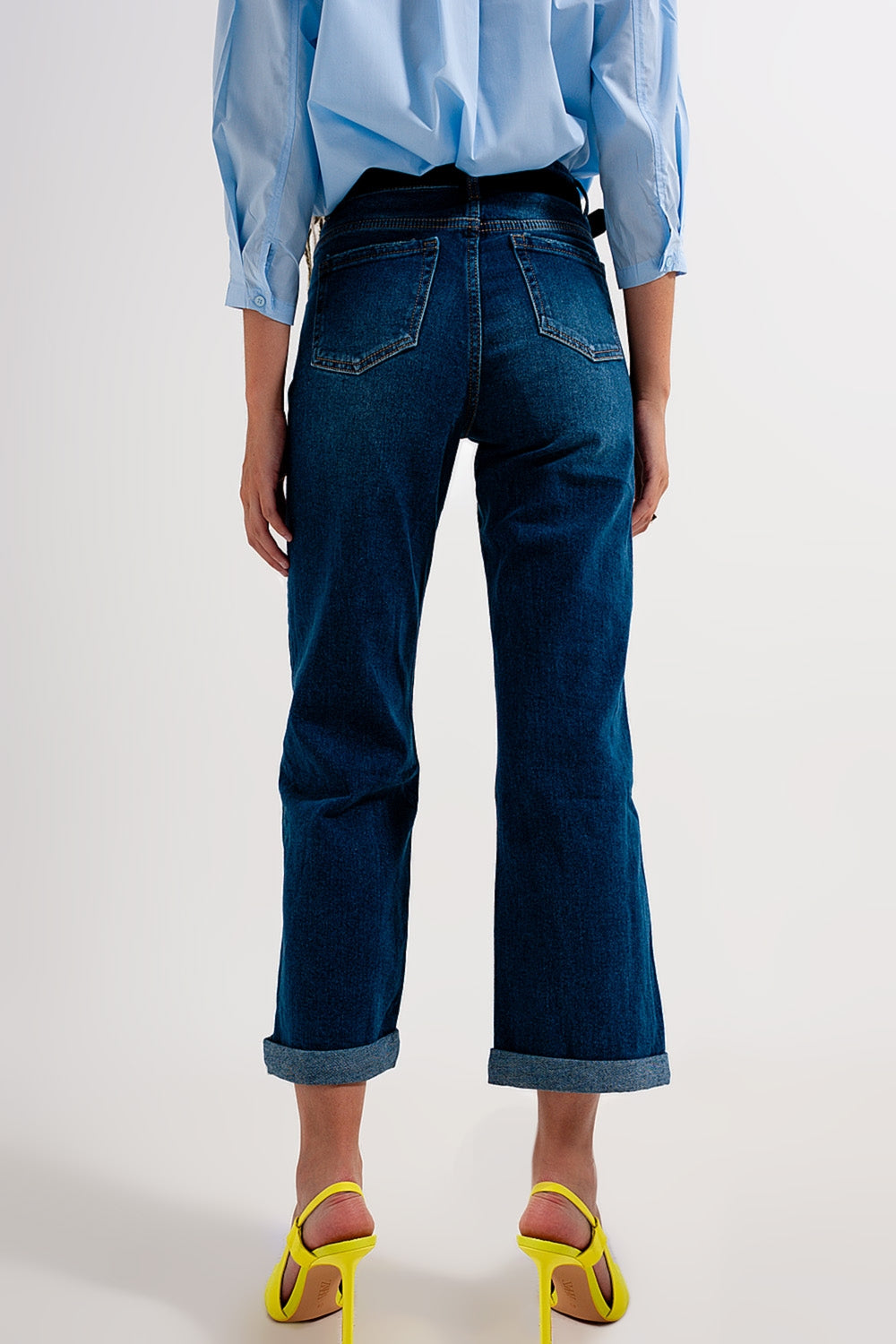 90s straight leg jean in mid wash blue Q2 Jeans BoutiqueLua