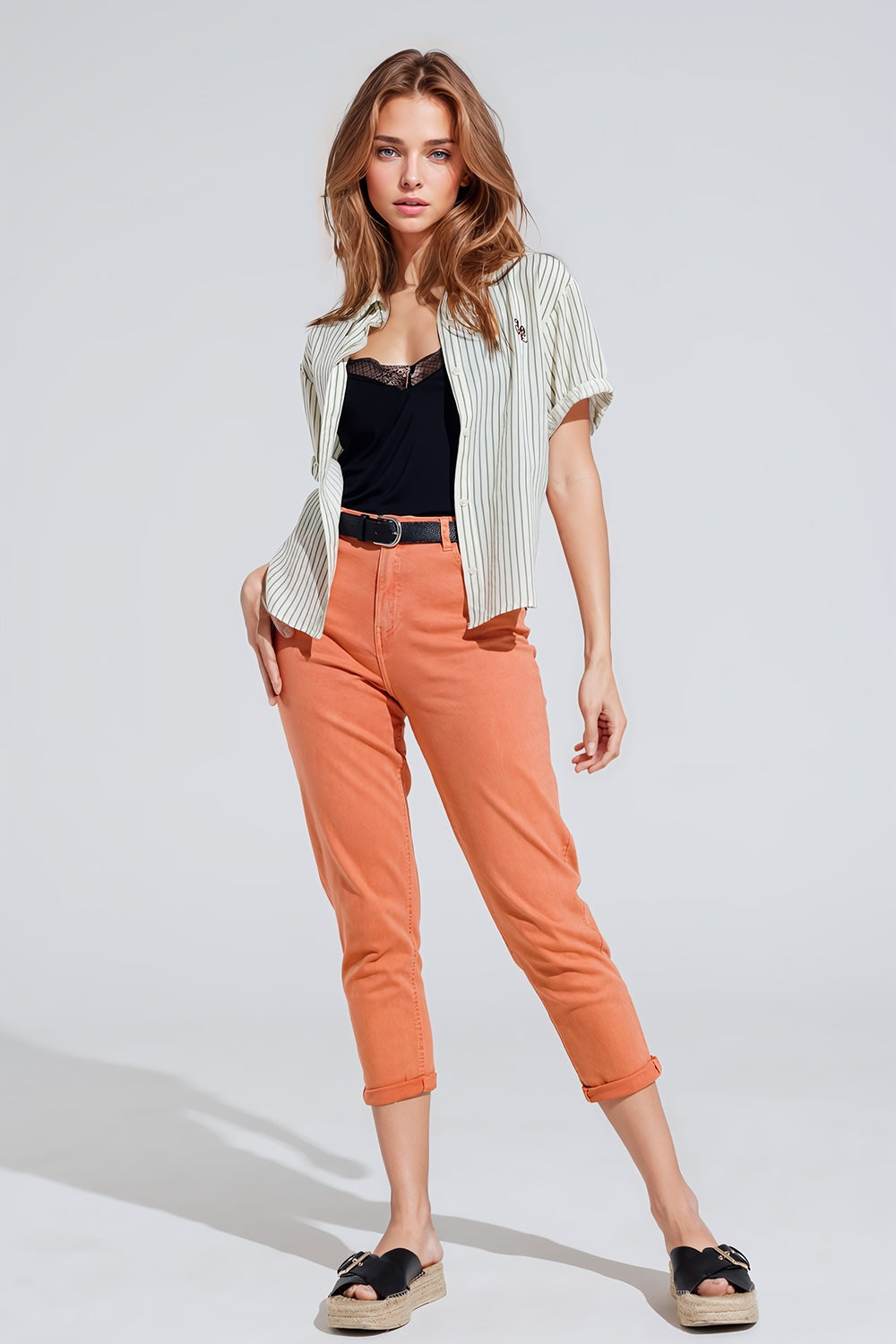 Ankle skinny Basic Jeans in orange Q2 Jeans BoutiqueLua