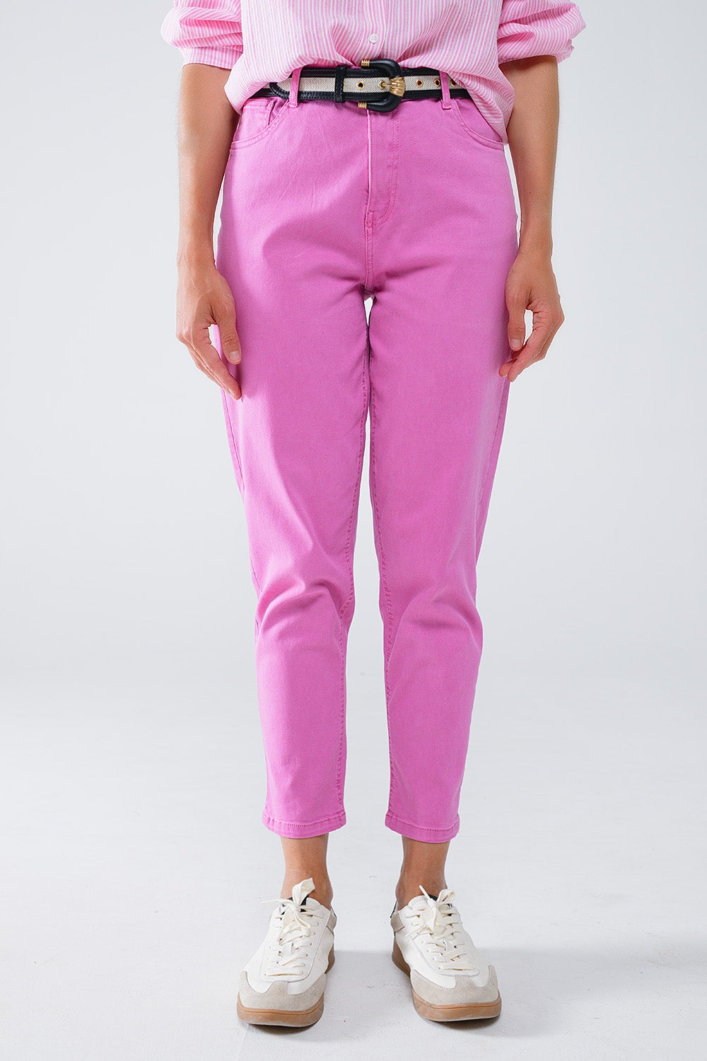 Q2 Ankle skinny Basic Jeans in pink