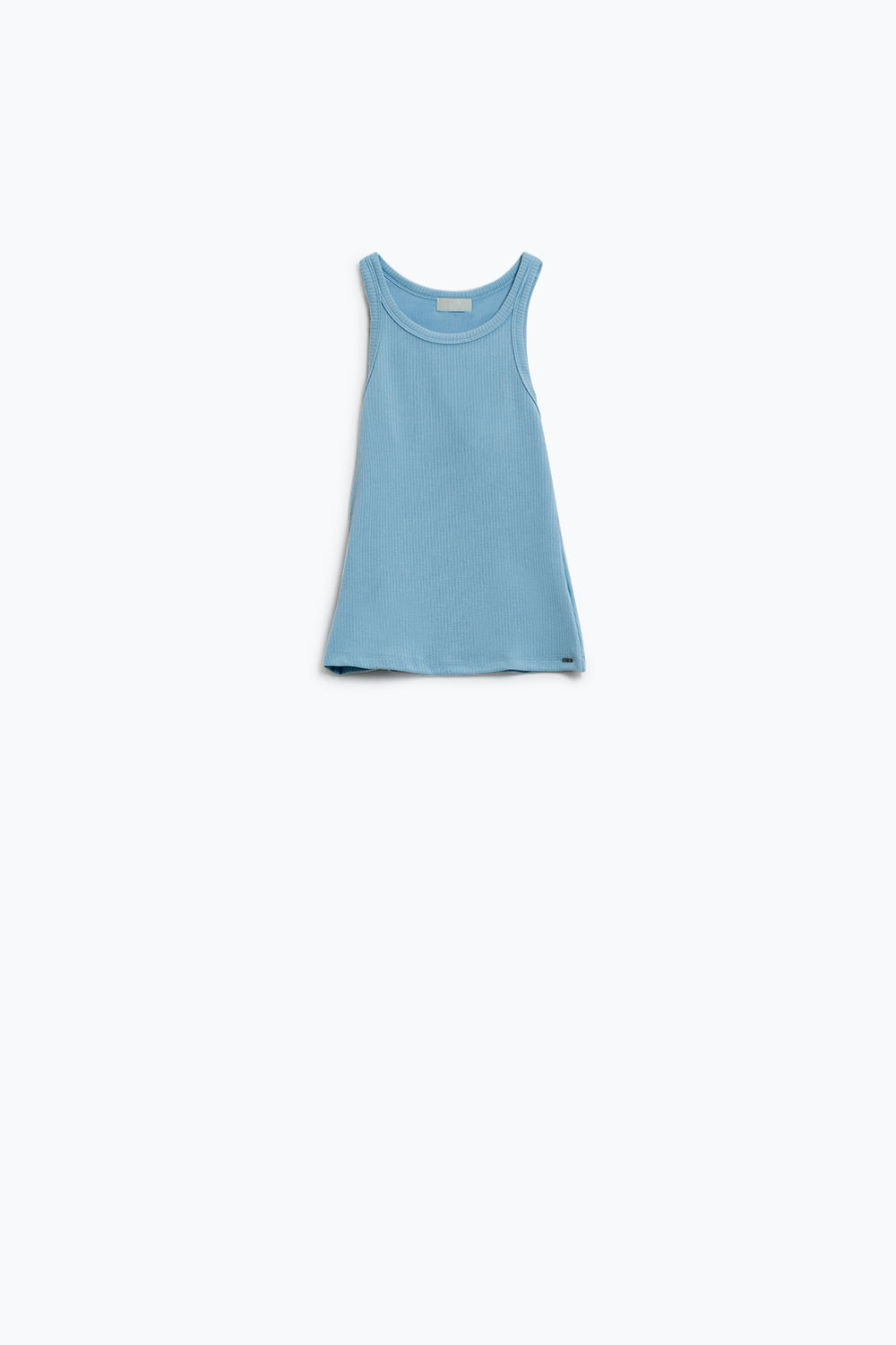 Basic Baby Blue Tank Top in Rib Q2 Tops BoutiqueLua