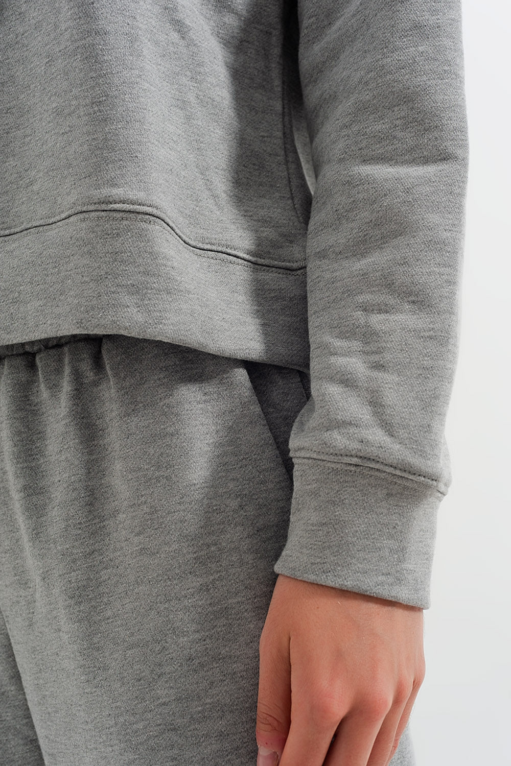 Basic hoodie in grey Q2 Sweaters BoutiqueLua