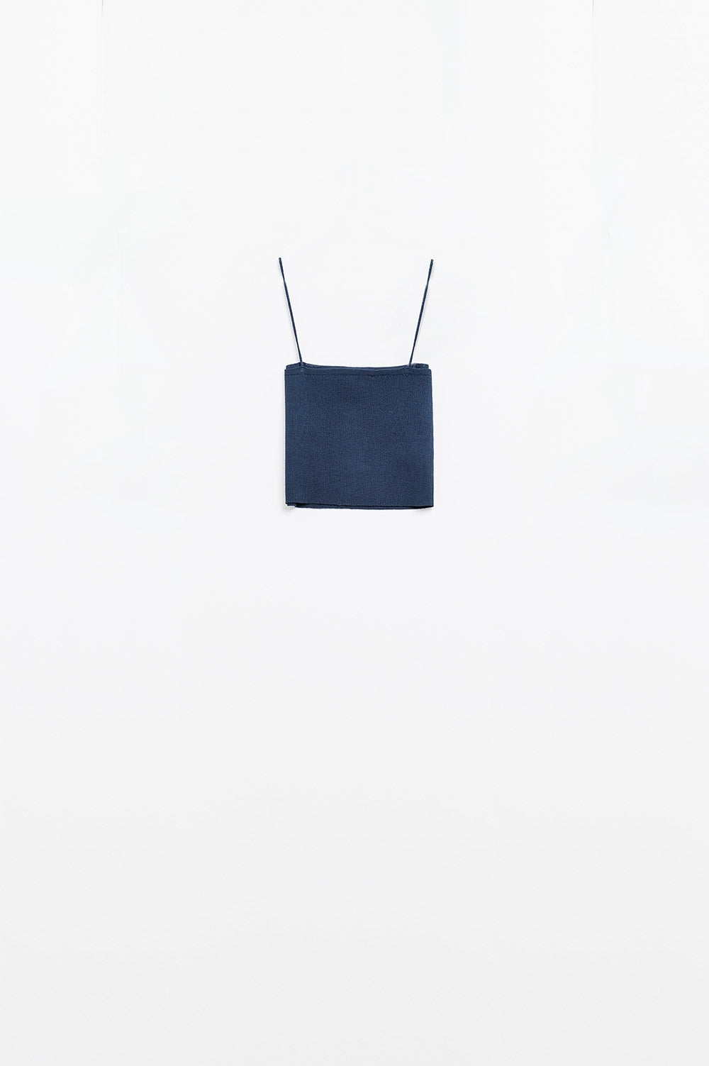 Basic knitted Top In navy With Thin Straps