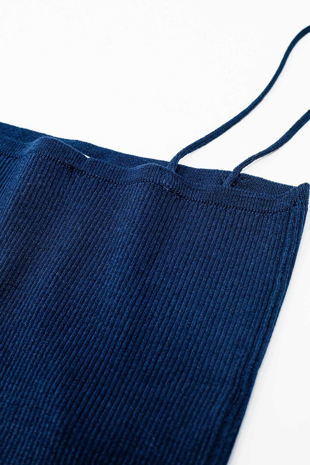 Basic knitted Top In navy With Thin Straps