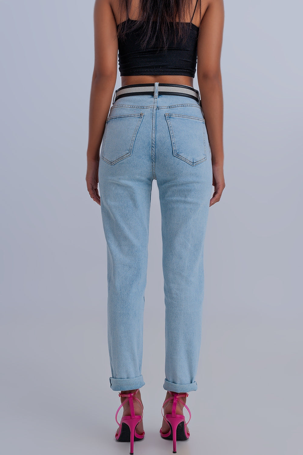 Basic mom jean in light blue Q2 Jeans BoutiqueLua