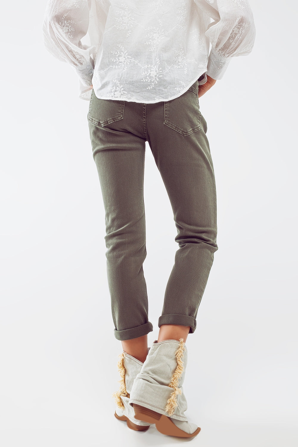 Basic Skinny Jeans in Army Green Q2 Jeans BoutiqueLua