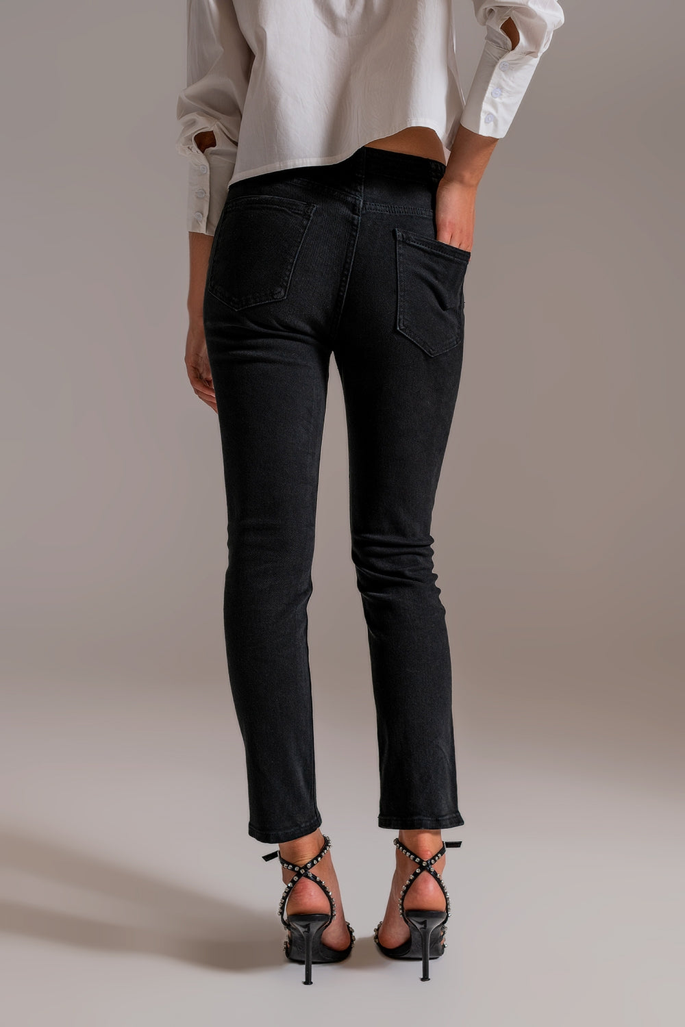 Basic Skinny Jeans in Black Q2 Jeans BoutiqueLua