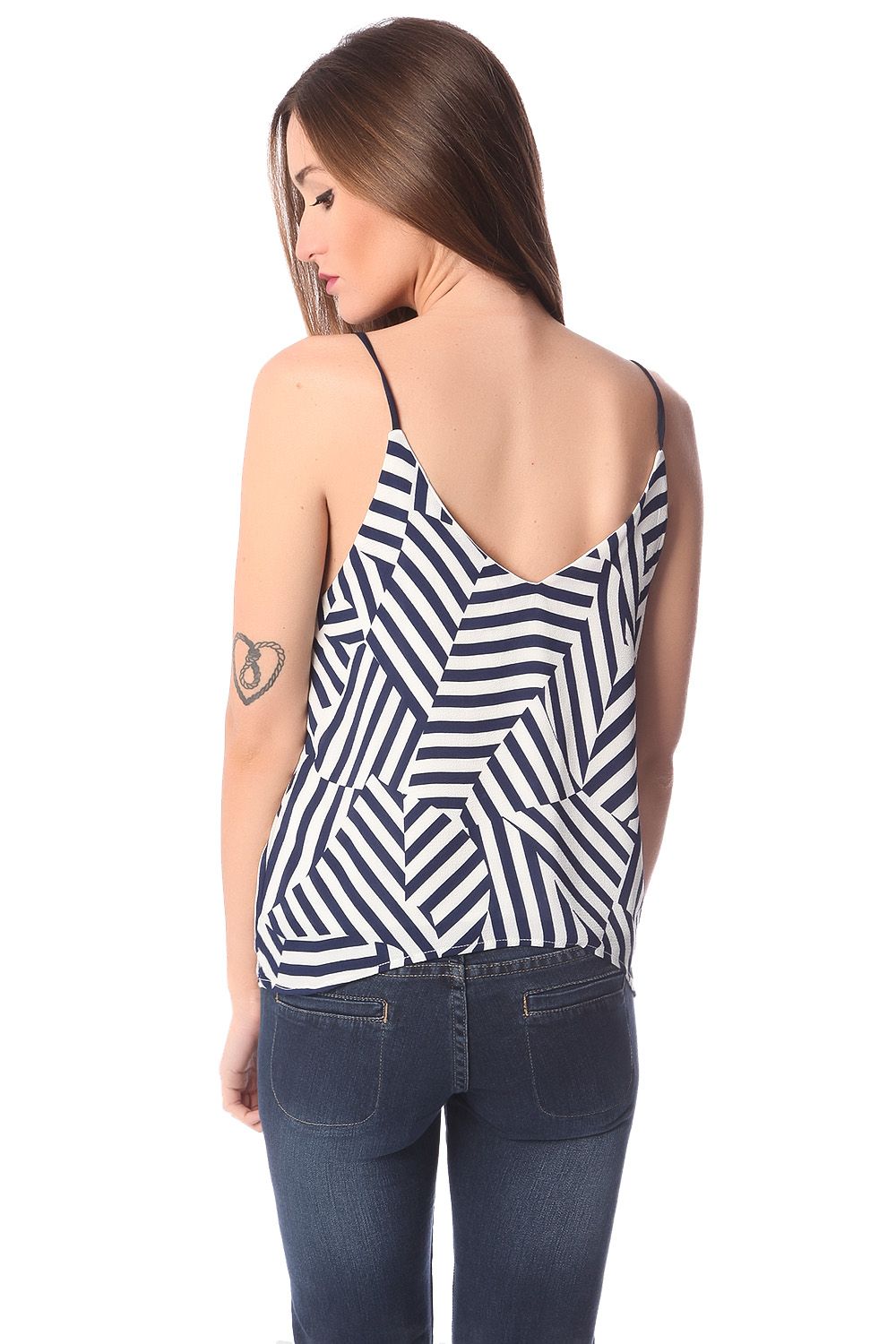 Blue geo print cami top Q2 Shirts BoutiqueLua