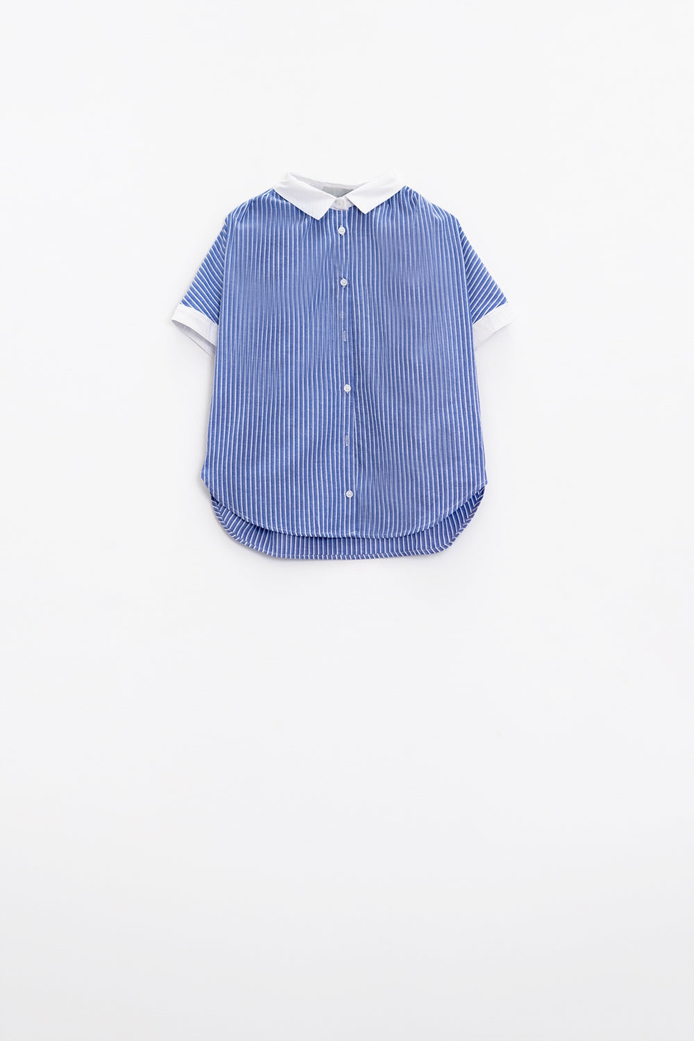 Blue shirt with short sleeves and vertical stripes Q2 Shirts BoutiqueLua