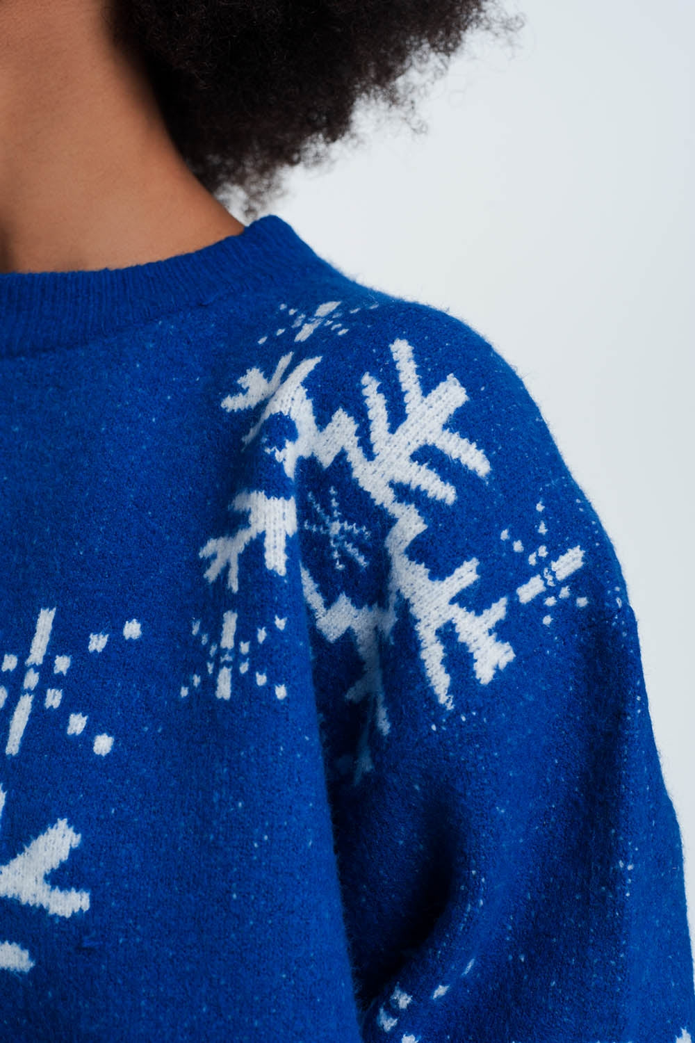 Blue snowflake sweater Q2 Sweaters BoutiqueLua