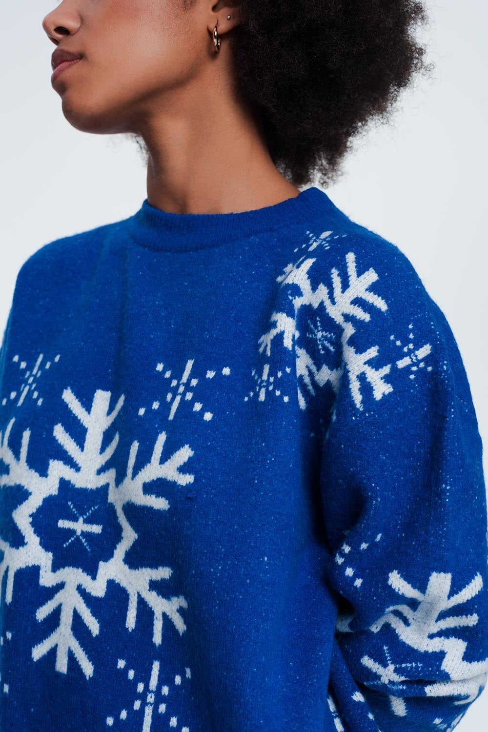 Blue snowflake sweater Q2 Sweaters BoutiqueLua