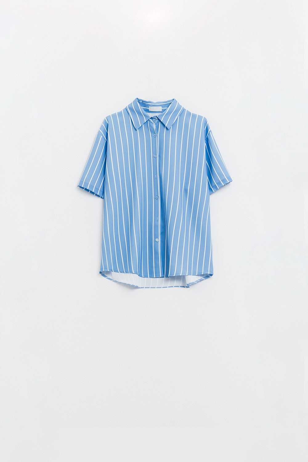 Blue Striped Short-Sleeved Shirt Q2 Shirts BoutiqueLua