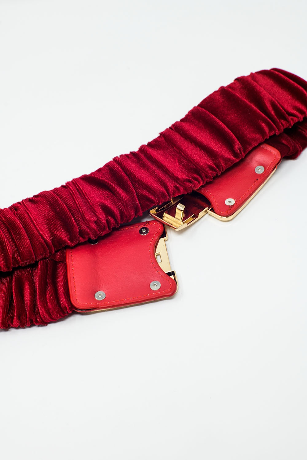 Bordeaux elastic velvet belt with metal closure Q2 Accessories BoutiqueLua