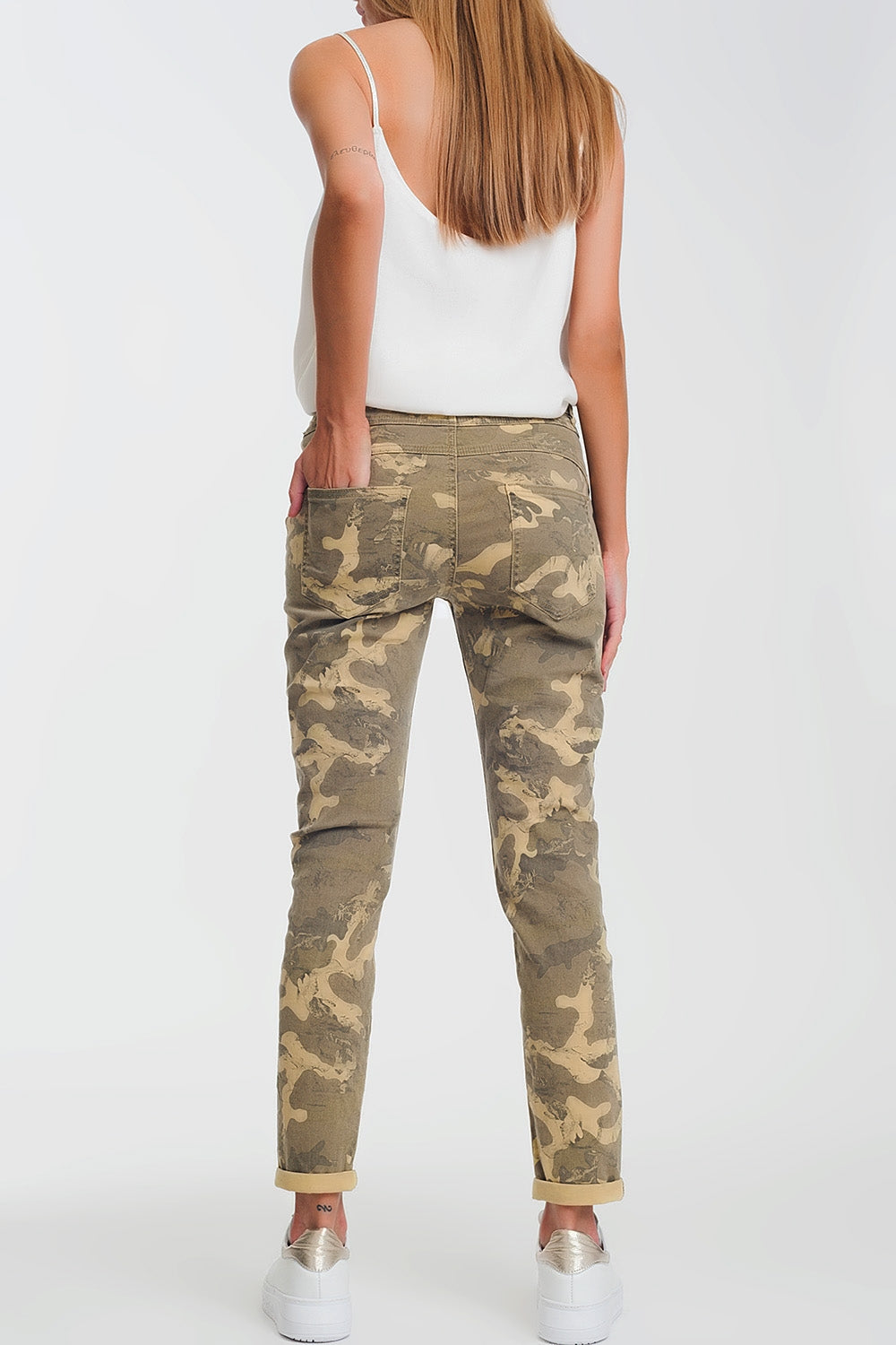 Boyfriend Pants with camo print Q2 Jeans BoutiqueLua