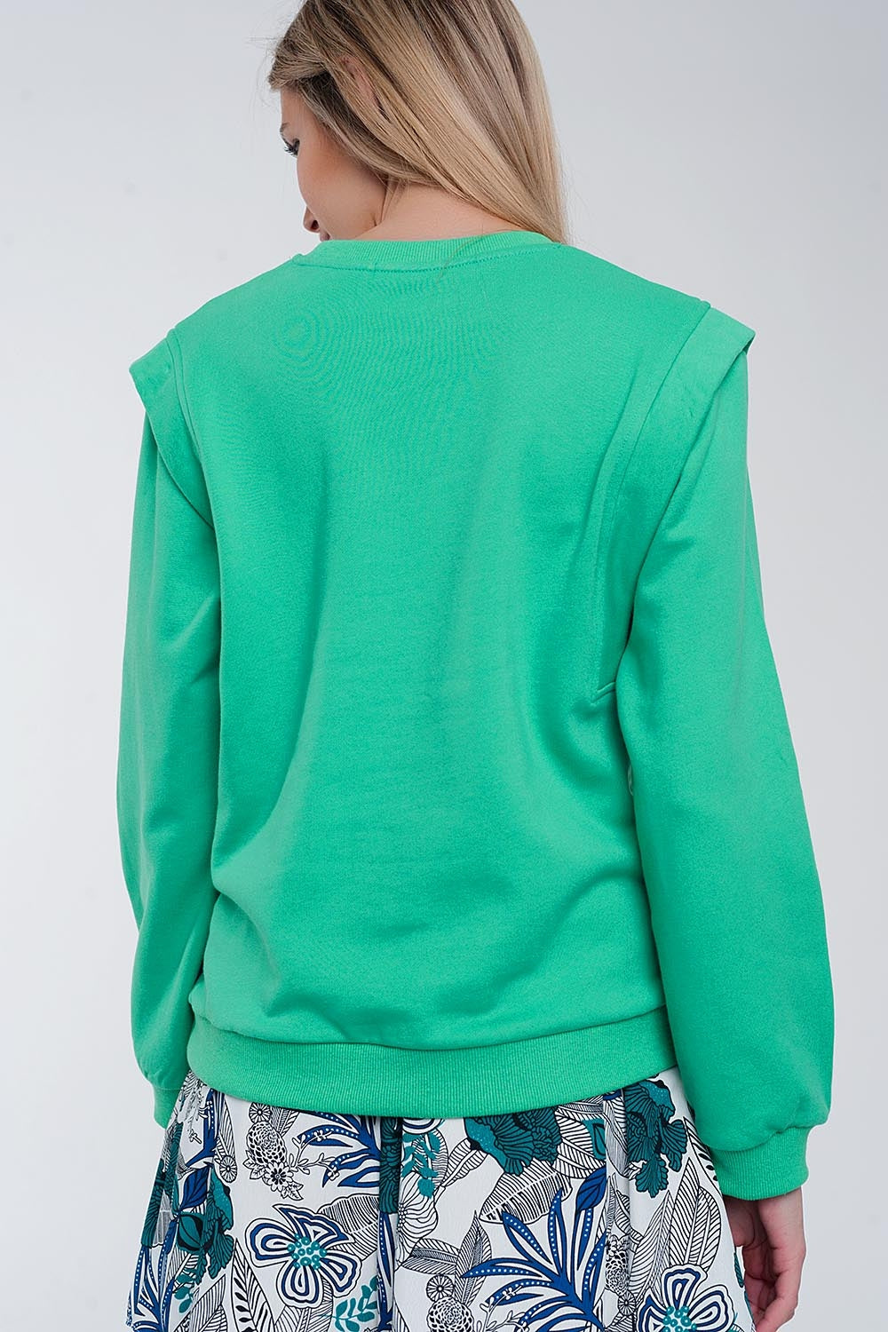 Boyfriend sweatshirt with shoulder details Q2 Sweaters BoutiqueLua