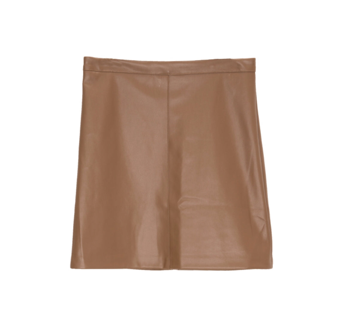 Camel leather effect miniskirt Q2 Skirts BoutiqueLua