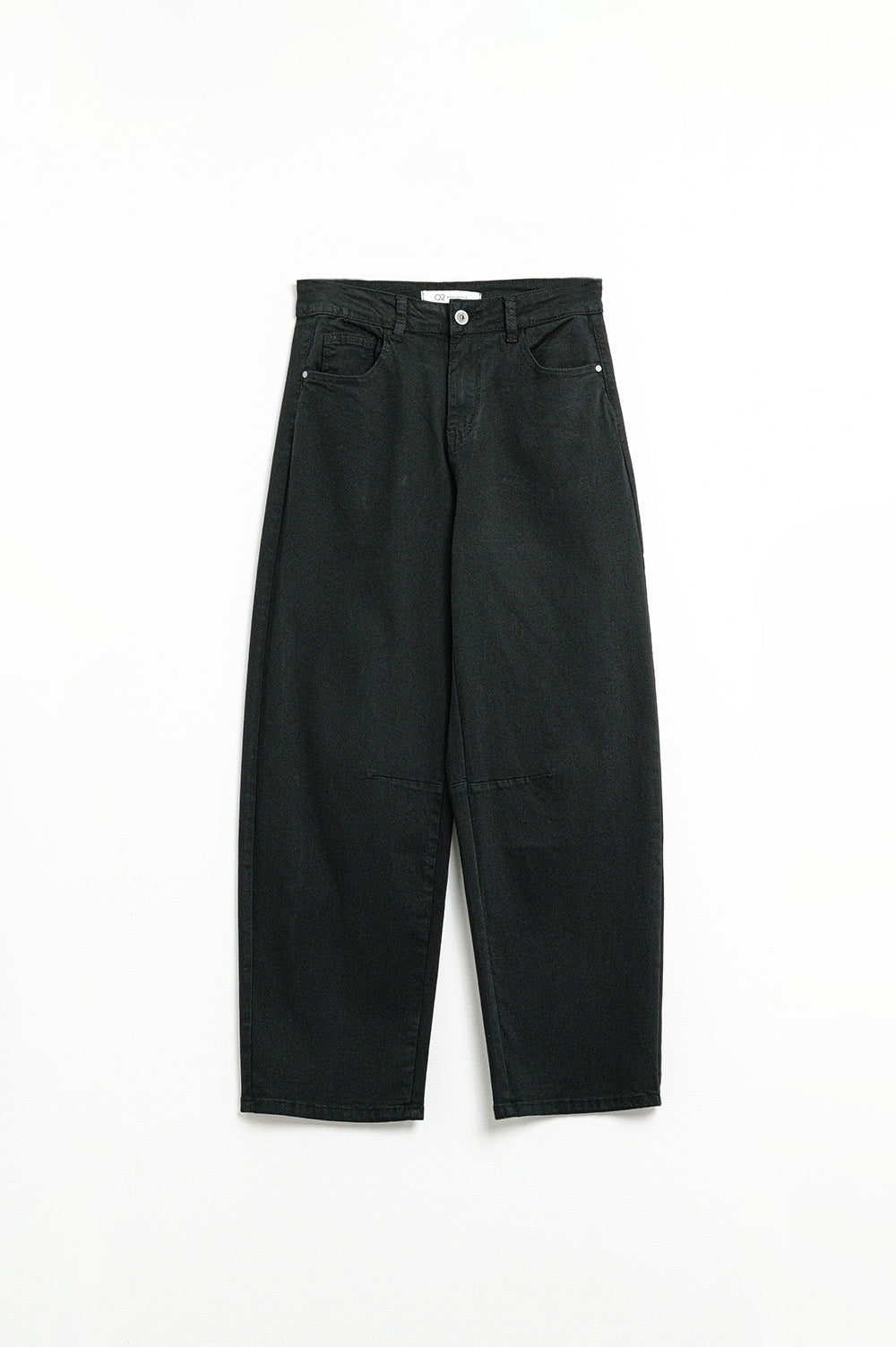 Comfortable stretch jeans with barrel leg in black