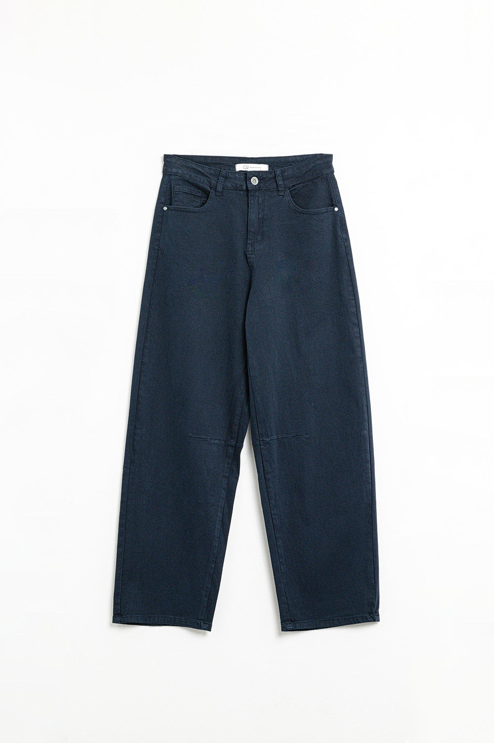 Q2 Comfortable stretch jeans with barrel leg in navy