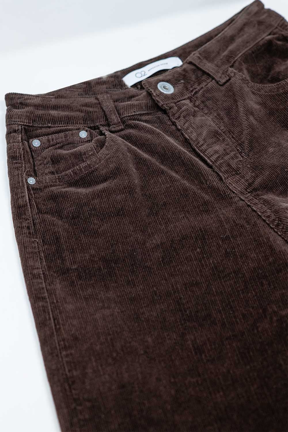 cord pants in dark brown Q2 Pants BoutiqueLua