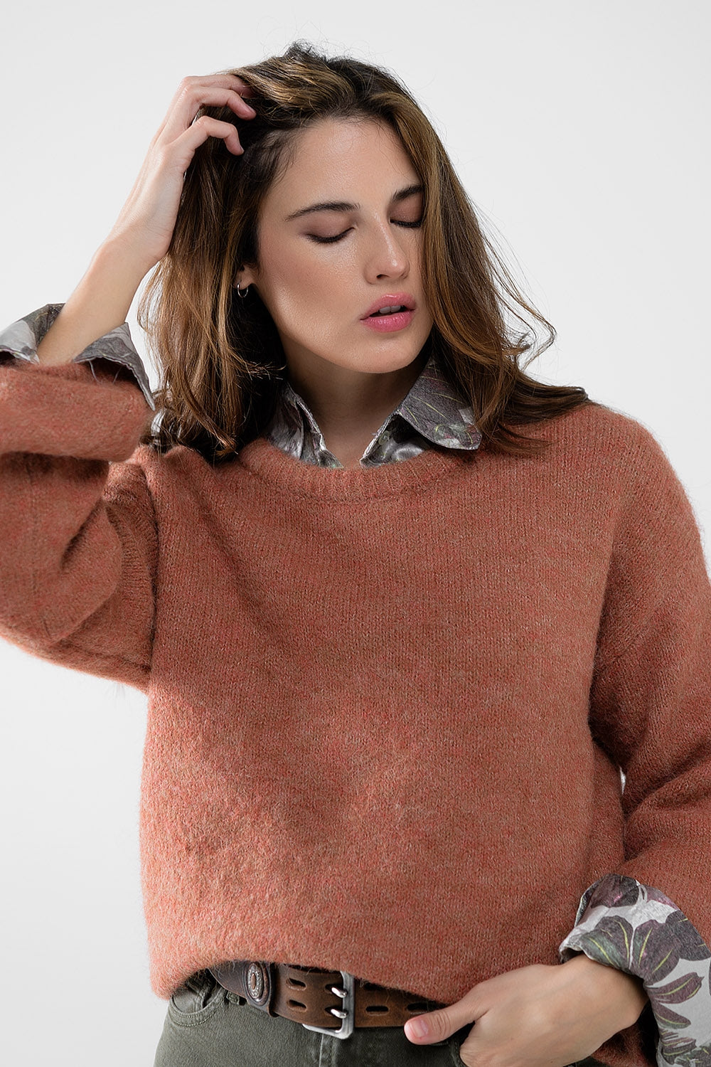 Cozy Balloon Sleeve Sweater in camel