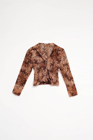 Blusa cropped leopardo