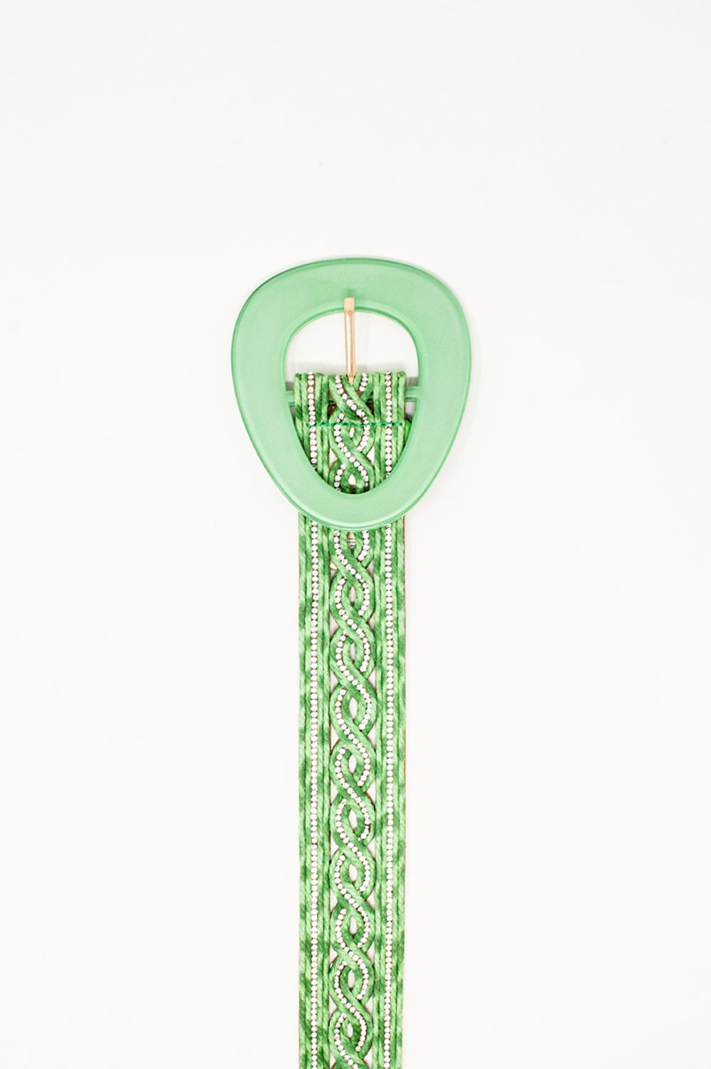 Crystal Embellished Belt in Green Q2 Accessories BoutiqueLua