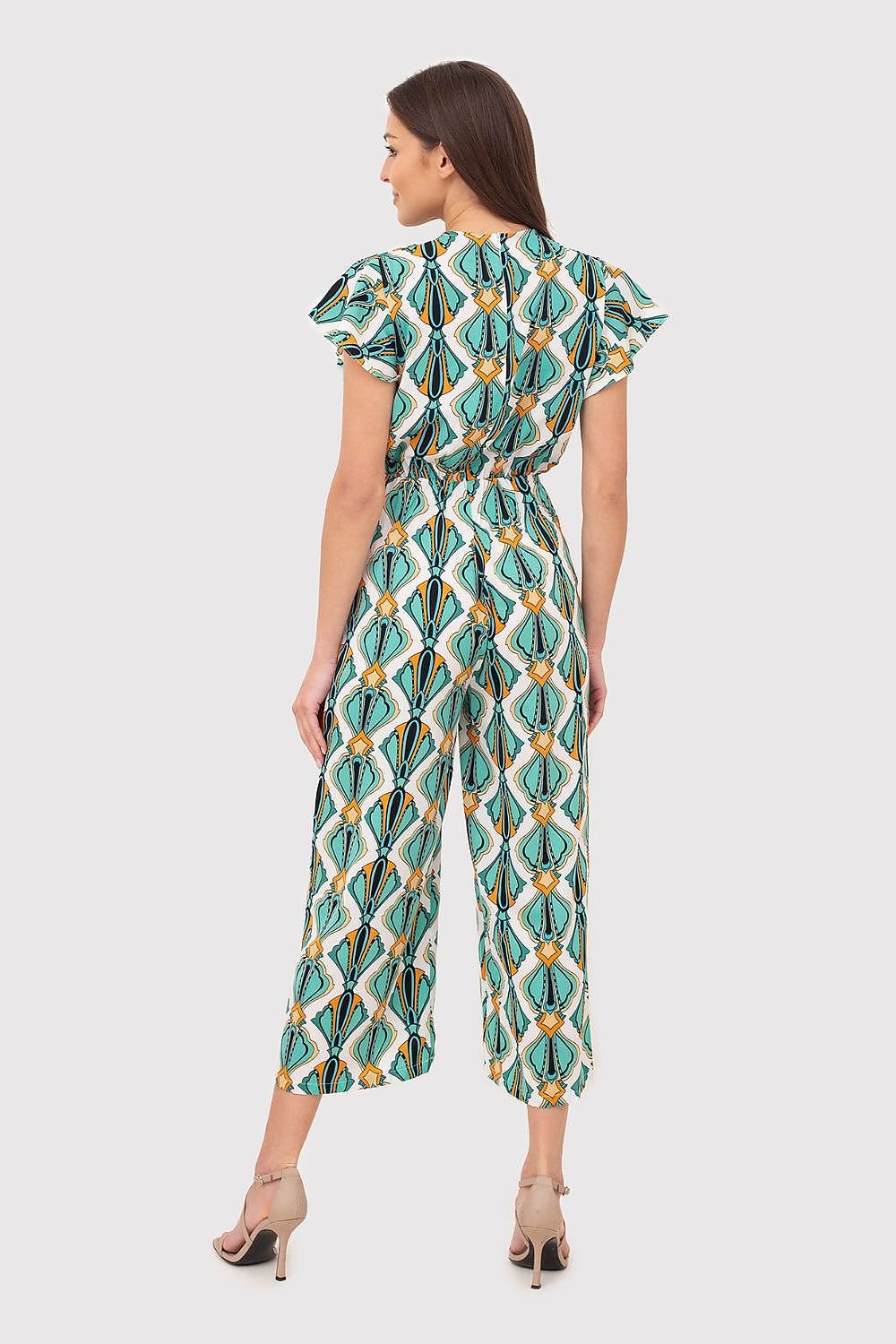 Stylish Short-Sleeve Printed Jumpsuit