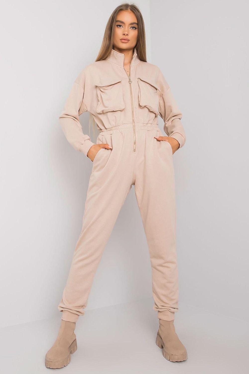 Black Cotton Zipped Jumpsuit for Everyday Comfort