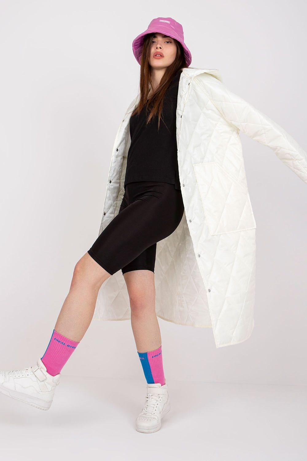 Versatile Quilted Long Coat with Hood