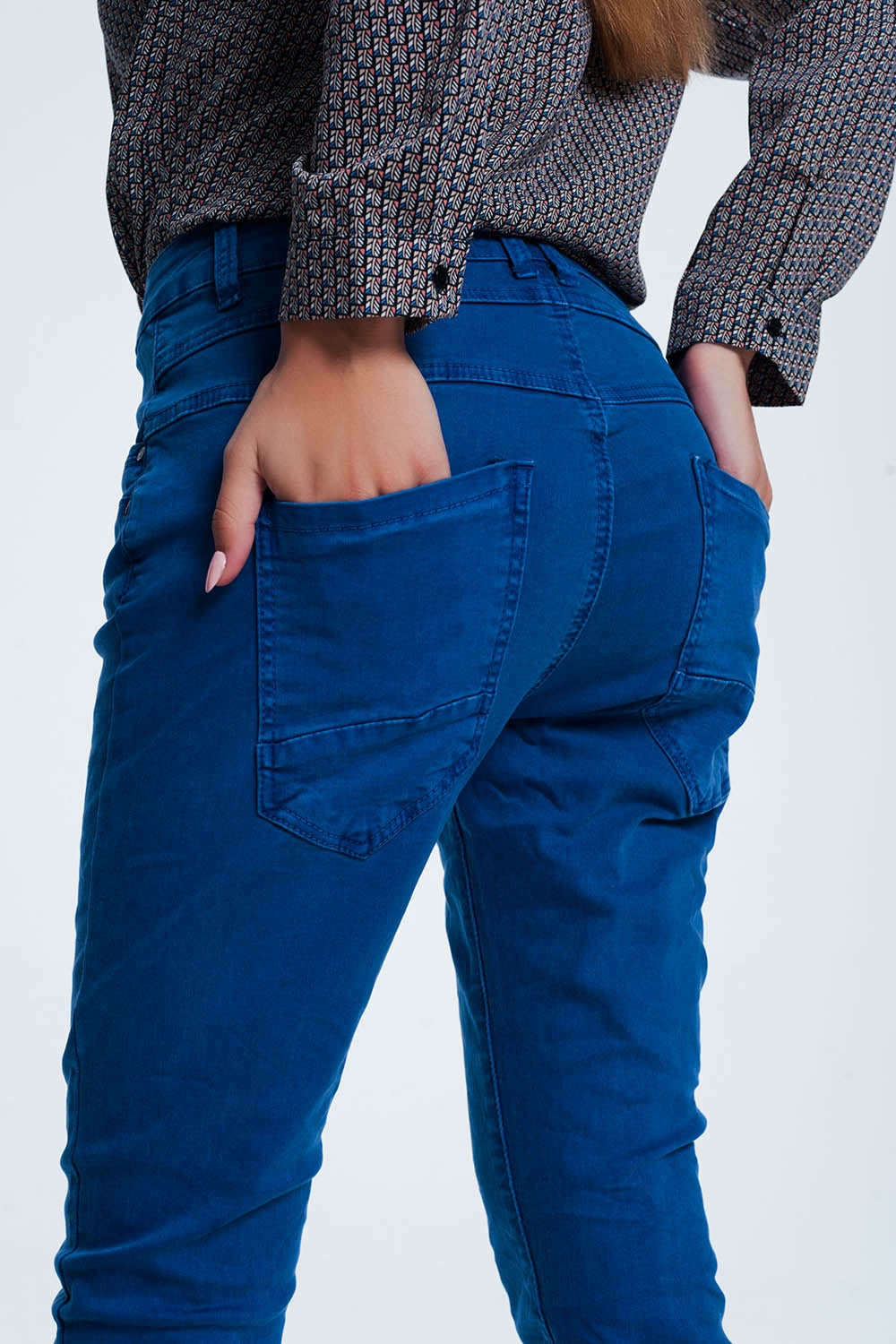 Drop crotch skinny jean in blue Q2 Jeans BoutiqueLua