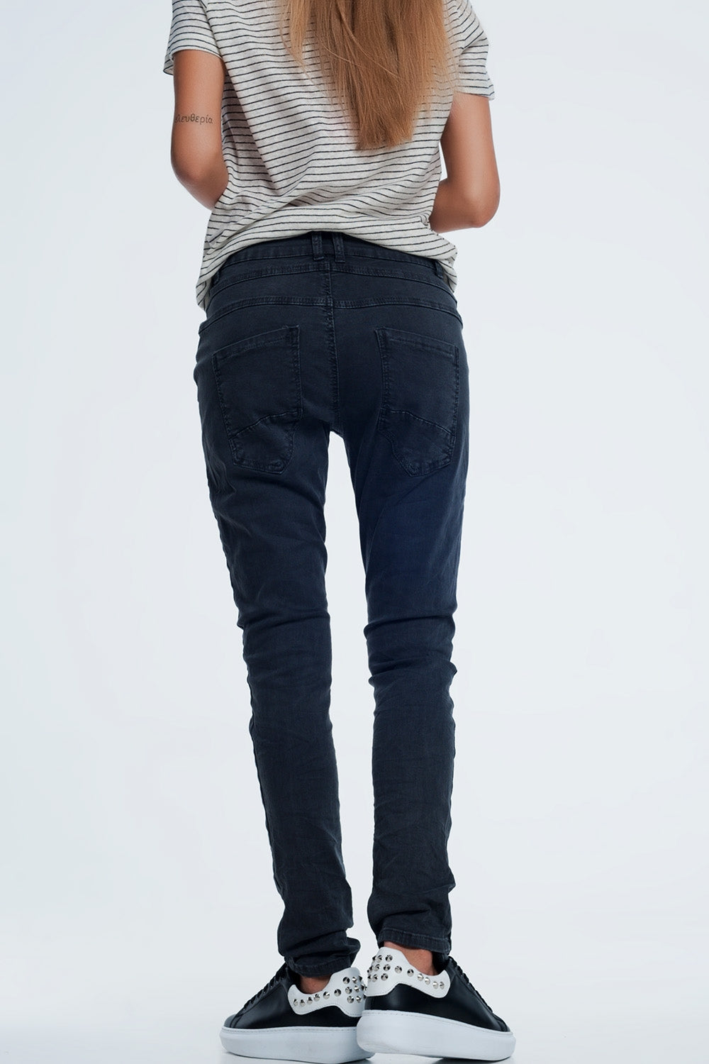 Drop crotch skinny jean in grey Q2 Jeans BoutiqueLua