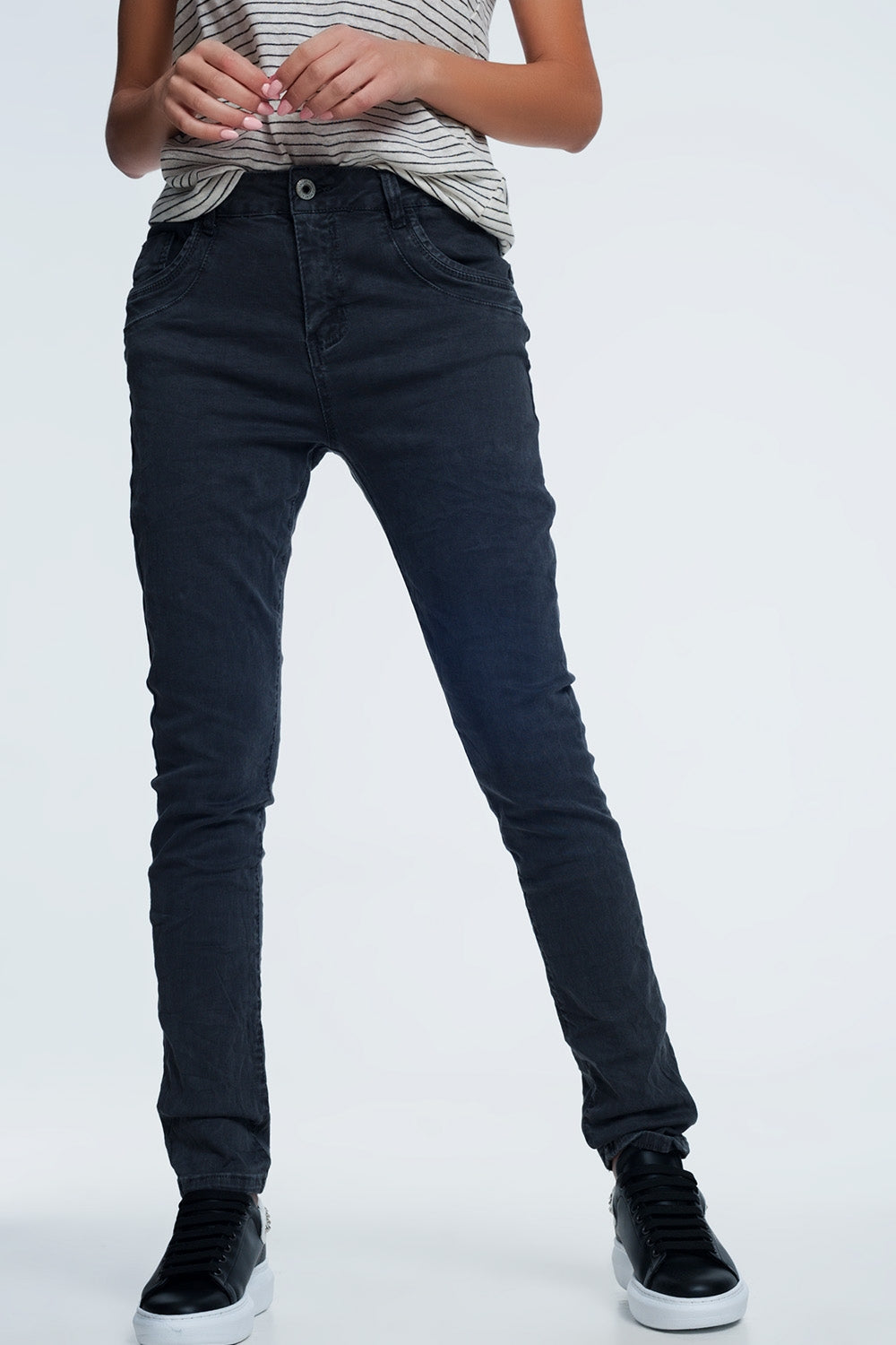 Q2 Drop crotch skinny jean in grey