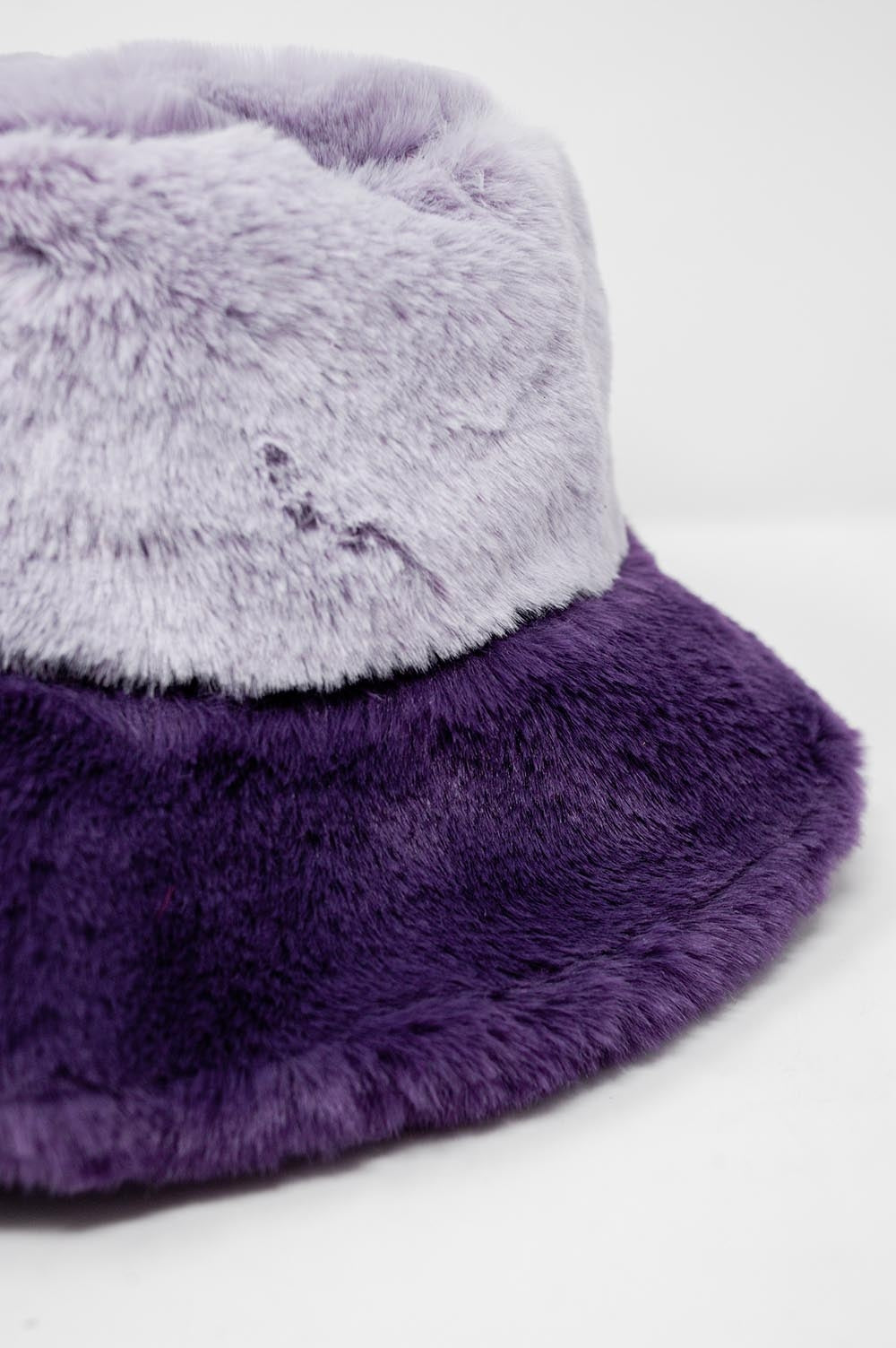 Faux fur bucket hat in purple Q2 Hats BoutiqueLua