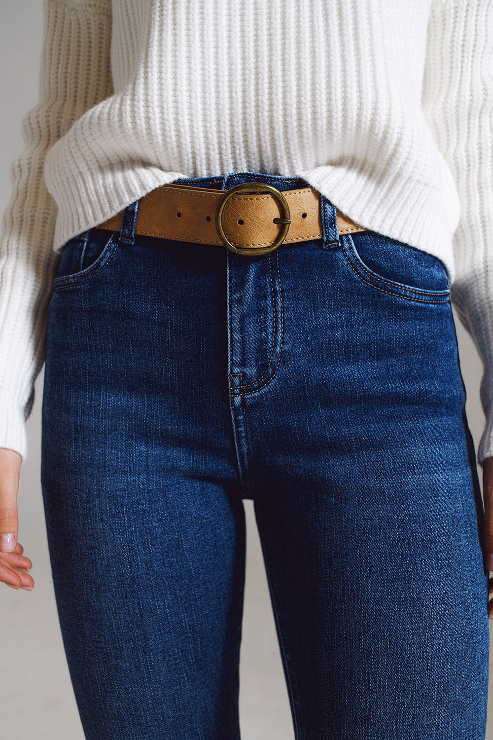 flare jeans with embellished hem Q2 Jeans BoutiqueLua