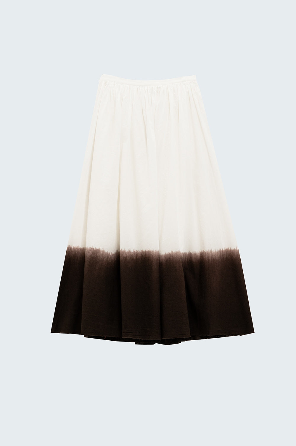 Flowy Drop Waist White Skirt With Brown Ombre Detail Q2 Skirts BoutiqueLua