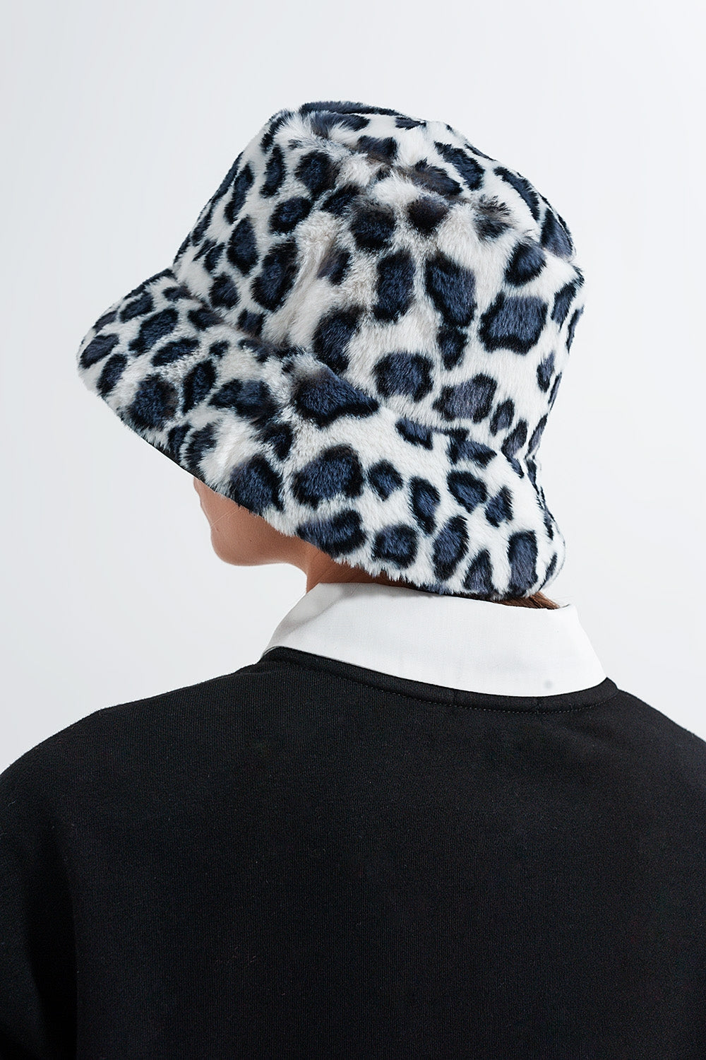 Grey bucket hat in animal print Q2 Hats BoutiqueLua