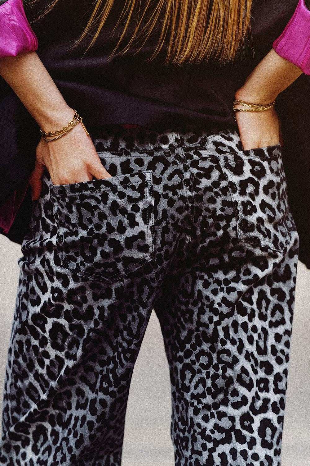 Grey Leopard Print pants