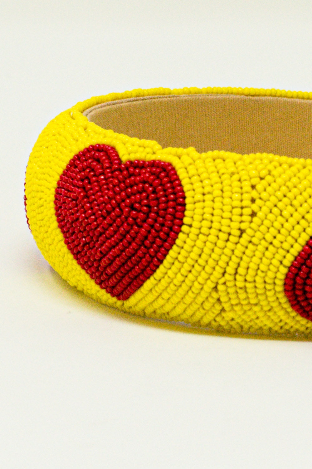 Heart Detail Beads Headband in Yellow Q2 Headbands BoutiqueLua