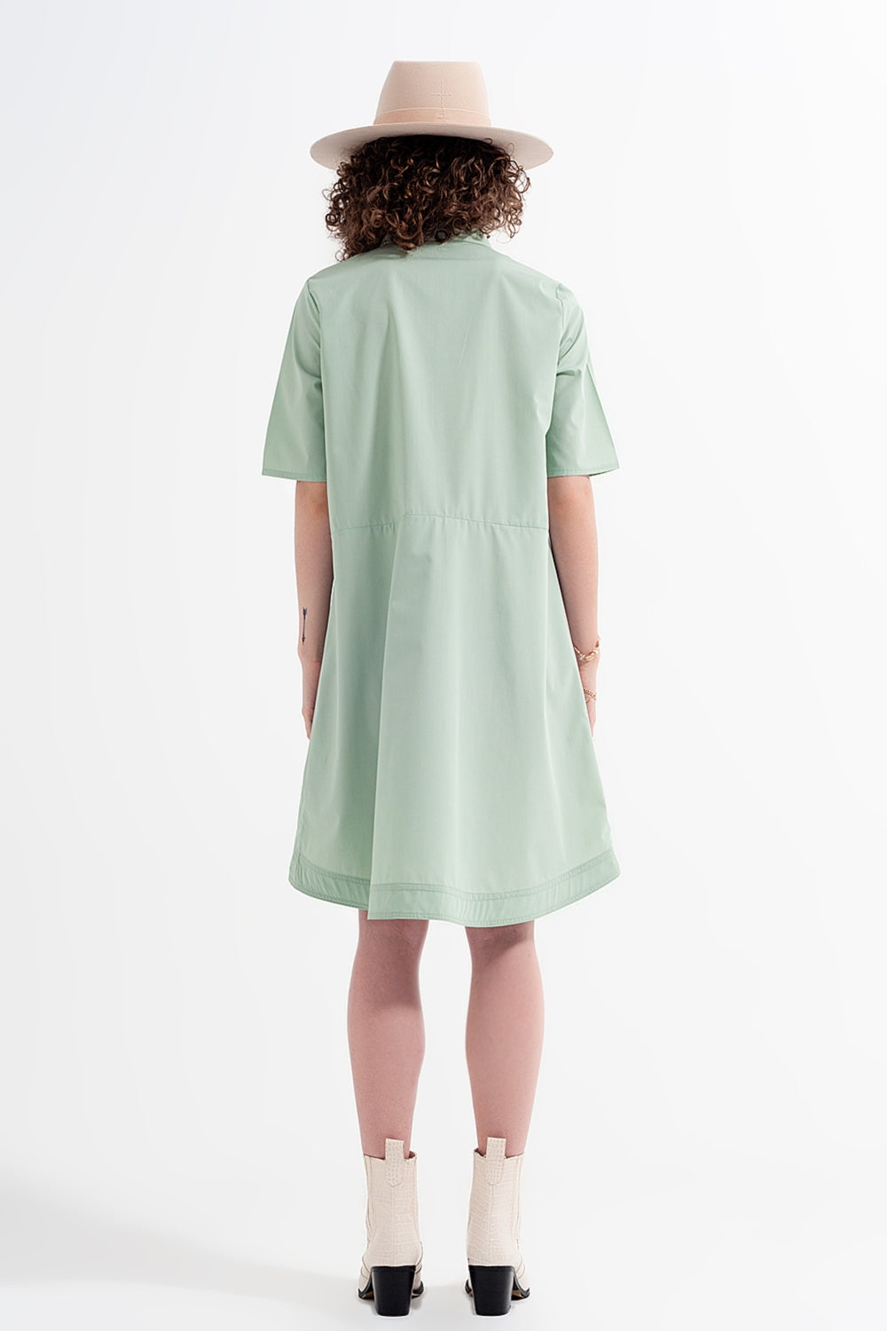 High low dress with empire waistline in green Q2 Dresses BoutiqueLua