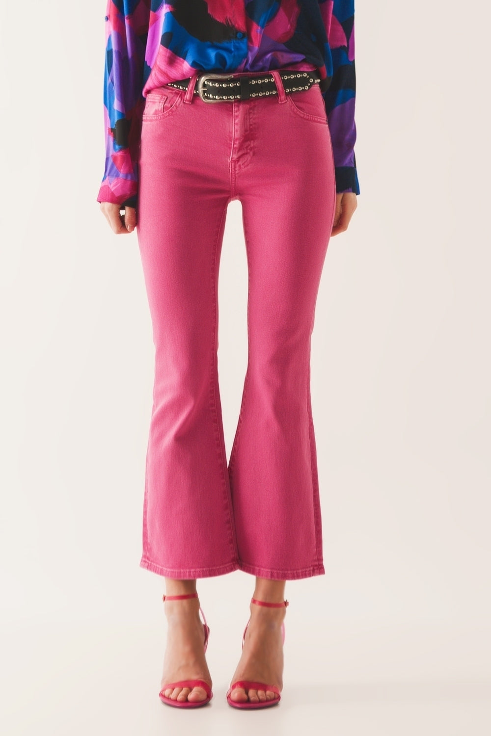 High waist flare jean in pink Q2 Jeans BoutiqueLua