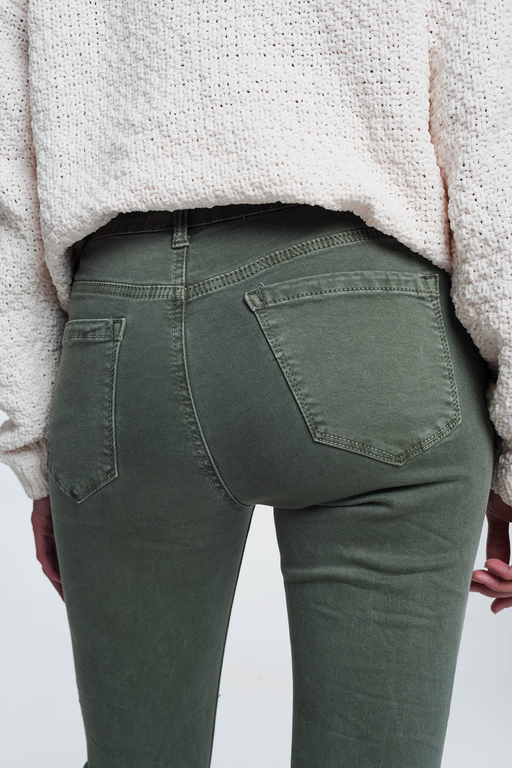 High waisted skinny jeans in green Q2 Jeans BoutiqueLua