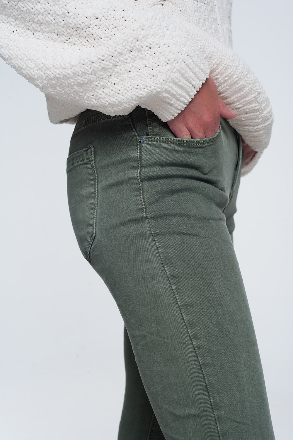 High waisted skinny jeans in green Q2 Jeans BoutiqueLua