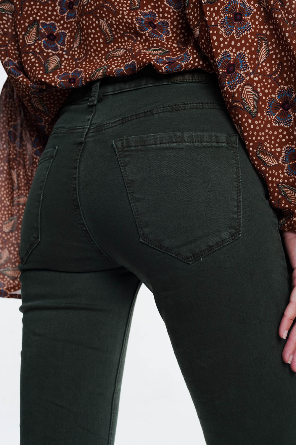 high waist skinny jeans in Khaki Q2 Jeans BoutiqueLua