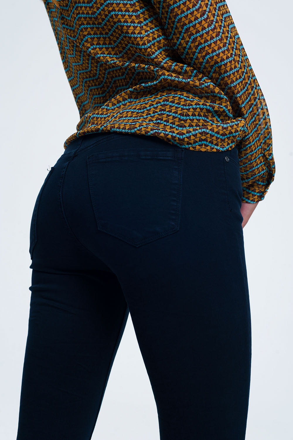 high waist skinny jeans in navy Q2 Jeans BoutiqueLua