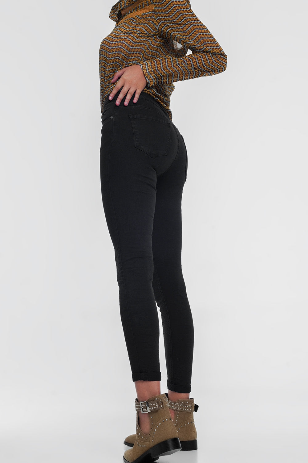 high waist skinny jeans in navy Q2 Jeans BoutiqueLua