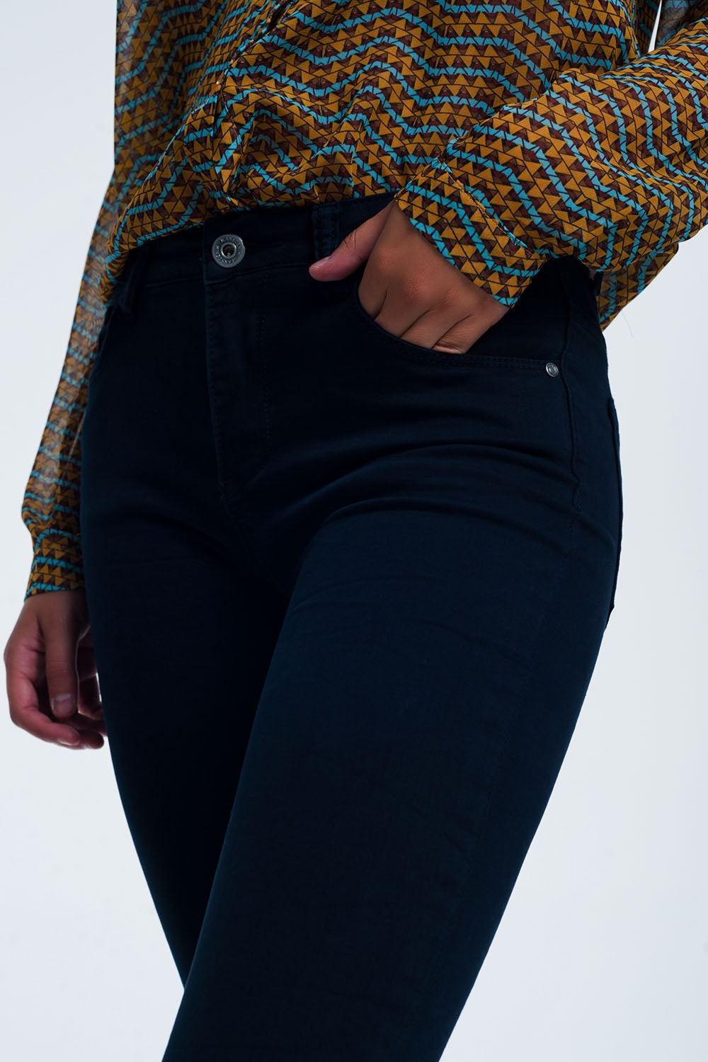 high waist skinny jeans in navy Q2 Jeans BoutiqueLua