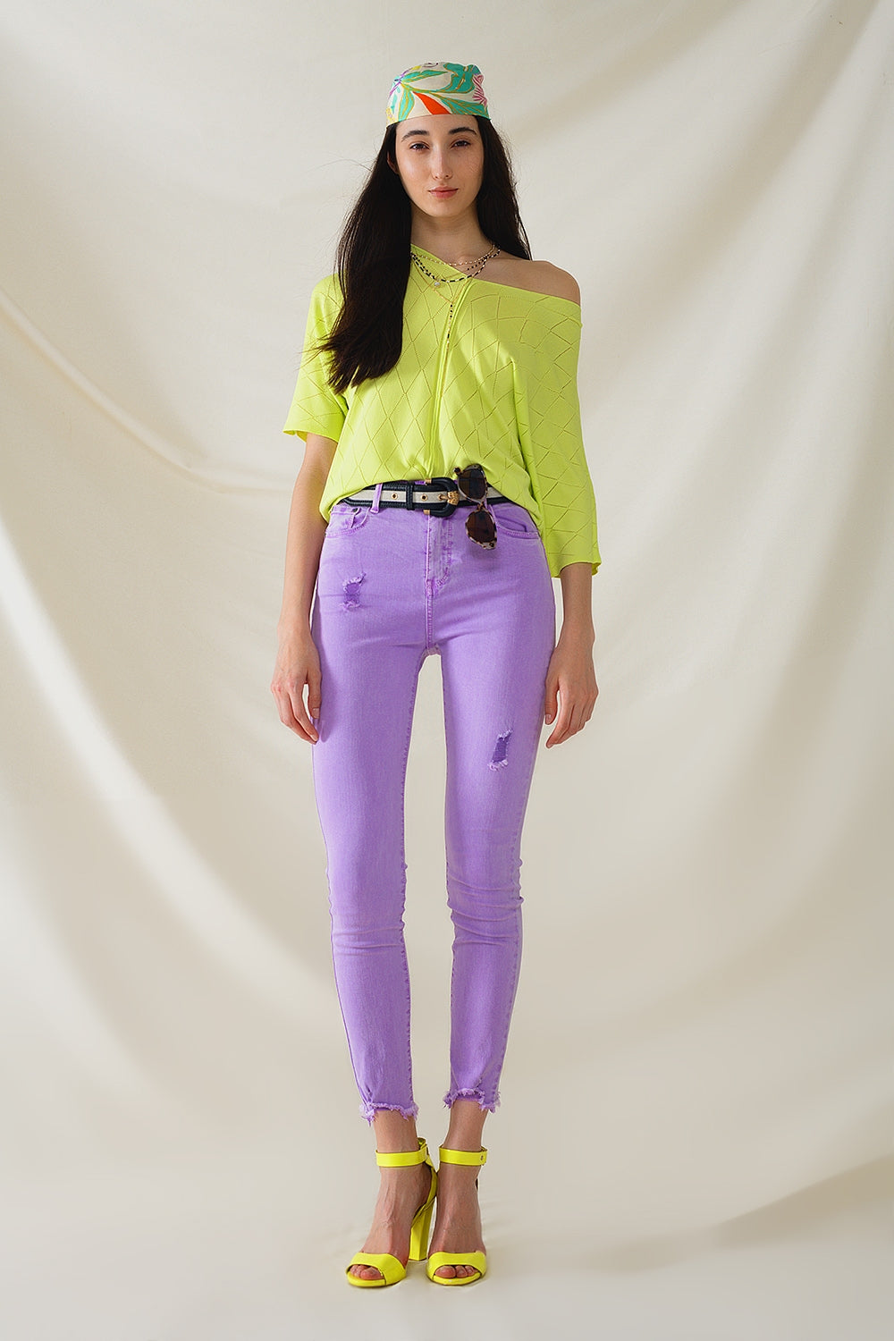 High Waisted super Skinny Jeans In Purple Q2 Jeans BoutiqueLua