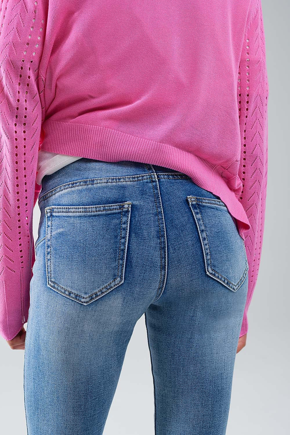 High waisted super skinny jeans in stonewash vintage blue Q2 Jeans BoutiqueLua